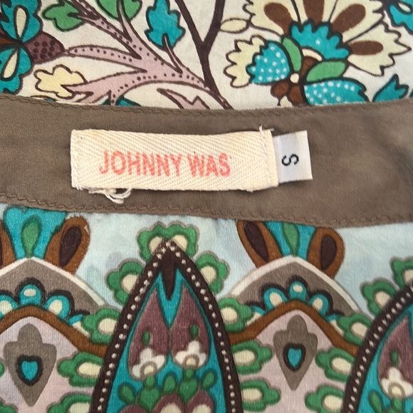 Johnny Was silk button down blouse, sz S - Picture 5 of 6